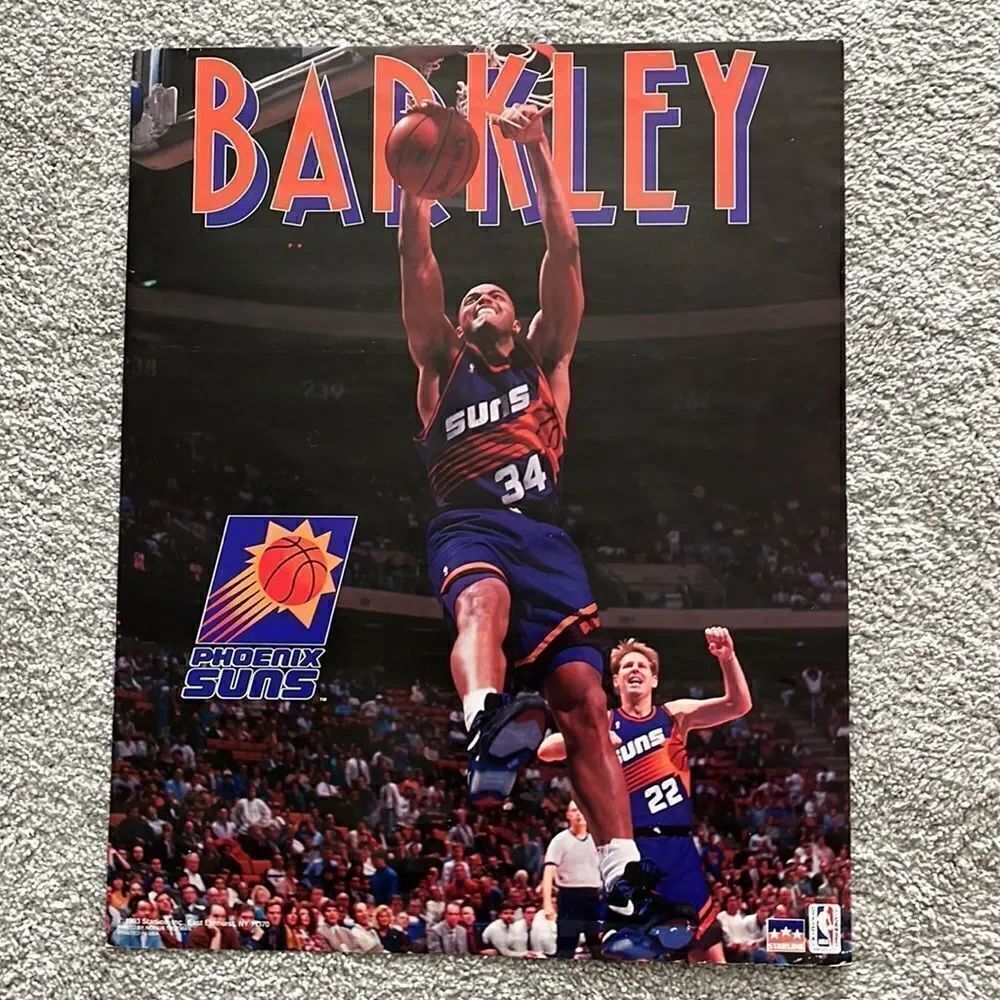 Vintage 1993 Charles Barkley Phoenix Suns Breakaway Poster Danny Ainge rolled up